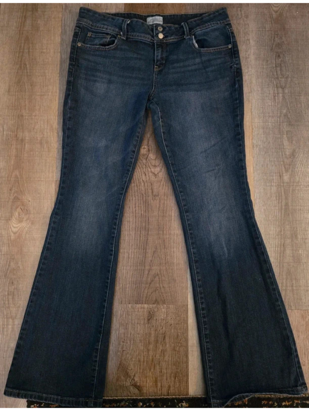 Aéropostale Y2K Hailey Flare Jeans Dark Wash Double Button Size 13/14